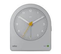 Braun Réveil analogique Classique avec répétition (Fonction Snooze) et rétroéclairage continu, Mouvement Silencieux à Quartz, bip de l’Alarme en Crescendo, modèle BC22G Gris.