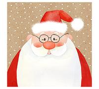 Braun & Company 1109-21503 Lot de 20 serviettes de table Motif Père Noël 25 x 25 cm 3 plis Naturel Décoration de table Noël