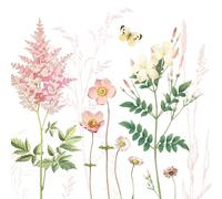 Braun & Company 1211-23007 Lot de 20 serviettes de table 3 couches - Motif floral des prairies sauvages - Prairie d'été romantique - Prairie fleurie et serviettes de table - Fleurs et prairie