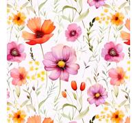 Braun & Company 1211-25005 Lot de 20 serviettes de table 3 couches - Motif floral des prairies sauvages - Prairie d'été romantique - Prairie fleurie et serviettes de table - Fleurs et prairie