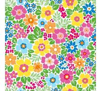 Braun & Company 1211-26019 Lot de 20 serviettes de table 3 couches - Motif floral des prairies sauvages - Prairie d'été romantique - Prairie fleurie et serviettes de table - Fleurs et prairie