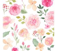 Braun & Company 1211-26024 Lot de 20 serviettes de table 3 couches - Motif floral des prairies sauvages - Prairie d'été romantique - Prairie fleurie et serviettes de table - Fleurs et prairie