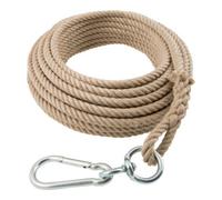 Braun Corde en chanvre 16 mm, 30 m de long, boucle, mousqueton, émerillon Quantité:1