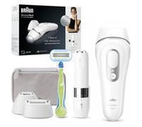 Braun Silk·expert Pro 3 Épilateur À Lumière Pulsée, Épilation Semi-Définitive, Pour Jusqu'à 1 An De Peau Douce, Alternative Douce Au Laser, 1 Pochette, 1 Rasoir Venus, 2 Têtes, Blanc/Argent, PL3136