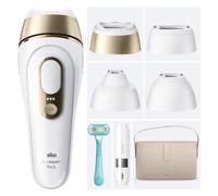 Braun Epilateur Lumiere Pulsee Silk·expert Pro 5 PL5442, Blanc et Or - Alternative au Laser à Domicile, Filaire, avec Pochette, Rasoir Gillette Venus, 4 Têtes