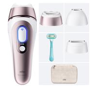 Braun Epilateur Lumiere Pulsee Intelligent Skin i·expert PL7311, Blanc et Bronze - Alternative au Laser à Domicile, Filaire, avec Pochette, Rasoir Gillette Venus, 3 Têtes, Connecté à L’Application