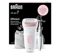 Braun Silk-épil 7, Épilateur Avec Tête Large Pour Épilation Facile, Étanche, Peau Douce Longue Durée, Avec Tondeuse Pour Le Maillot, 7-210, Blanc/Rose