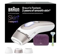 Braun Epilateur Lumiere Pulsee Intelligent Skin i·expert, Alternative Au Laser À Domicile, Réduction Semi-Définitive Des Poils, Application, Pochette, Rasoir Femme Gillette Venus, 3 Têtes, PL7263