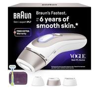 Braun Epilateur Lumiere Pulsee Intelligent Skin i·expert PL7263, Blanc | Alternative au Laser à Domicile, Filaire, avec Pochette, Rasoir Gillette Venus, 3 Têtes, Connecté à L’Application