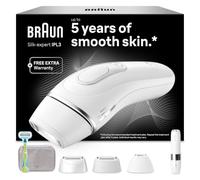 Braun Epilateur Lumiere Pulsee Pro 3 PL3136 Épilation Semi-Définitive Pour Jusqu'à 1 An De Peau Douce, Alternative Au Laser, Rasoir Gillette Venus, 3 Têtes Pour Épiler Jambes, Visage, Maillot Et Plus