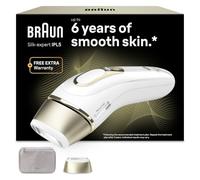 Braun Epilateur Lumiere Pulsee Silk·expert Pro 5 PL5110, Blanc et Or | Alternative au Laser à Domicile, Filaire, avec Tête Standard, Pochette, Rasoir Gillette Venus