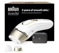 Braun Epilateur Lumiere Pulsee Silk·expert Pro 5 PL5140, Blanc et Or | Alternative au Laser à Domicile, Filaire, avec Pochette, 2 Têtes