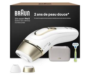 Braun Epilateur Lumiere Pulsee Silk·expert Pro 5 PL5152, Blanc et Or