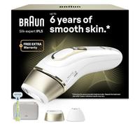Braun Epilateur Lumiere Pulsee Silk·expert Pro 5 PL5152, Blanc et Or | Alternative au Laser à Domicile, Filaire, avec Pochette, Rasoir Gillette Venus, 2 Têtes