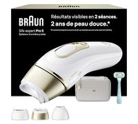 Braun Epilateur Lumiere Pulsee Silk·expert Pro 5 PL5311, Blanc et Or - Alternative au Laser à Domicile, Filaire, avec Pochette, Rasoir Gillette Venus, 3 Têtes