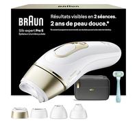 Braun Epilateur Lumiere Pulsee Smart Silk·expert Pro 5, Alternative Au Laser à Domicile, Réduction Semi-Définitive Des Poils, Pochette, Rasoir Femme Gillette Venus, 4 Têtes, PL5431