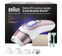 Braun Epilateur Lumiere Pulsee Smart Skin i·expert, Alternative Au Laser A Domicile, Réduction Semi-Définitive Des Poils, Application, Mini Rasoir Visage, Rasoir Femme Gillette Venus, 4 Têtes, PL7442