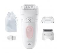 Braun Épilateur WetDry 28 Pinces 2 Vitesses Blanc Avec Accessoires Et Étui