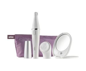 Braun Face Spa, Epilatore Viso Donna, Accessori Inclusi, Specchio e Pochette, Ottime per la Pulizia del Viso, Depilatore Donna Idea Regalo, 830 Bianco