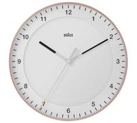Braun Grande Horloge Murale analogique Classique avec Mouvement de Balayage Silencieux, Facile à Lire, diamètre 30 cm en Rose et Blanc, modèle BC17PW.