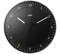 Braun Grande Horloge Murale analogique Classique avec Mouvement de Balayage Silencieux, Facile à Lire, diamètre de 30cm, en Noir, modèle BC17B.
