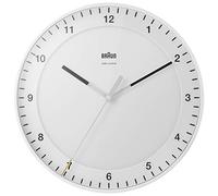 Braun Grande Horloge Murale analogique Classique pour Le Fuseau horaire de l’Europe Centrale (DCF) avec Mouvement de Balayage Silencieux, Facile à Lire, diamètre de 30cm, en Blanc, modèle BC17W-DCF.