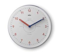 Braun Horloge d'apprentissage analogique de avec Mouvement à Quartz Silencieux, Cadran Facile à Lire, 23 cm de diamètre en Blanc, modèle BC26TW.