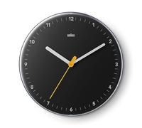 Braun Horloge Murale analogique Classique avec Mouvement à Quartz Silencieux, Facile à Lire, diamètre 23 cm en Noir, modèle BC26B.