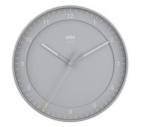 Braun Horloge Murale analogique Radio-pilotée Classic pour Le Fuseau horaire d'europe Centrale (DCF/GMT+1) avec Mouvement de Balayage Silencieux, 30 cm de diamètre, Gris, modèle BC17G-DCF.