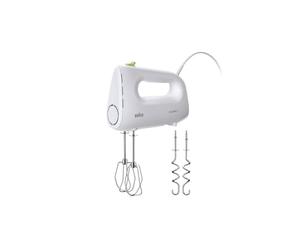 Braun Household MultiMix 1 HM 1110 WH Batteur à main - Batteur 4 vitesses plus Turbo, technologie FastMix, EasyClick, fouet et et crochet pétrisseur inclus, Utilisation d'une seule main, 450 W, Blanc