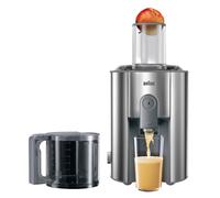 Braun Identity Collection J700 Extracteur de jus haute performance avec grand compartiment pour fruits entiers, système anti-goutte, 1000 W, boîtier en acier inoxydable, argenté