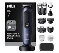 Braun Kit de toilettage tout-en-un série 7, 15 en 1, ProBlade & AutoSense, 120 min, SkinGuard & Beard Fading, AquaGrip pour utilisation sous l'eau, AIO7580, conçu en Allemagne - Bleu