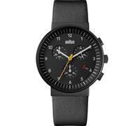 Braun Montre Homme Quartz Chronographe Bracelet Cuir, Noir