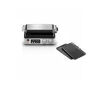 Braun MultiGrill 7 CG 7040, Appareil Panini Électrique avec Contrôle Électronique, 2 Thermostats Indépendants, 3 Positions de Cuisson, Plaques Lavables au Lave-Vaisselle, 2000 W, Noir/Inox