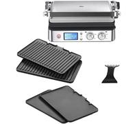 Braun MultiGrill 9 CG 9043, Appareil Panini Électrique avec Plaques de Grillage et de Cuisson, 2 Thermostats Indépendants, 3 Positions de Cuisson, Plaques Lavables au Lave-Vaisselle, 2000W, Noir/Inox