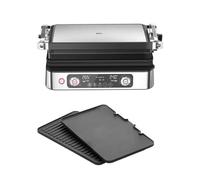 Braun MultiGrill 9 Pro CG 9140 Barbecue électrique avec 2 thermostats indépendants, 3 positions de cuisson, plaques lavables au lave-vaisselle, bac récupérateur de graisse, 2200 W, noir/acier