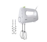 Braun Household MultiMix 1 HM 1110 WH Batteur à main - Batteur 4 vitesses plus Turbo, technologie FastMix, EasyClick, fouet et et crochet pétrisseur inclus, Utilisation d'une seule main, 450 W, Blanc
