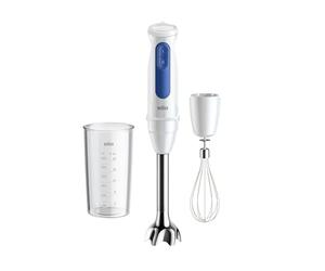 Braun MultiQuick 3 MQ30.051M, Mixeur Plongeant avec Technologie PowerBell VPlus, 2 Vitesses+Turbo, EasyClick Plus Accessoires, Technologie Anti Éclaboussures, Verre 600ml, Fouet À Fil, 900W, Blanc
