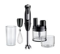 Braun MultiQuick 5 Pro MQ55755M, Stabmixer mit 25 Geschwindigkeitsstufen, Easy Click System Plus, 1000W, Schwarz incl. Mini Küchenmaschine, Zerkleinerer, Schneebesen, Mix- und Messbecher (600 ml)