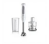 Braun MultiQuick 5 MQ50.201M, Mixeur Plongeant Technologie PowerBell Plus, 21 Vitesses & Turbo, Système EasyClick Plus, Tige Acier Inoxydable Hachoir 350ml et Bécher 600ml Inclus, 1000W, Blanc