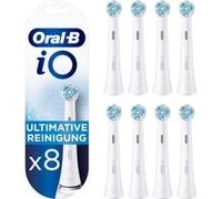 Oral-B Lot De 8 Brossettes De Rechange Ultimate Clean, AUTHENTIQUES, Blanches, Brossage En Profondeur, Elimination De La Plaque Dentaire, Brossette Ronde Pour Les Brosses Electriques Oral B iO, Carton