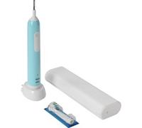 Braun Oral-B Pro 1 Cross Action Caribbean Blue avec étui de voyage, Brosse a dents electrique