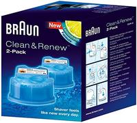 Braun Cartouches De Recharge Clean & Renew CCR, Nettoyant Pour Rasoir Pack De 2