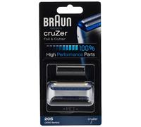 Braun Pièce De Rechange ORIGNALE, Compatible Avec Les Rasoirs Electriques CruZer Pour Hommes, Grille Et Bloc-couteaux Pour Un Rasage Performant, Argentée, 20S