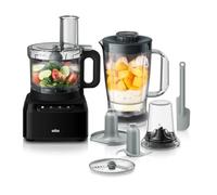 Braun PureEase FP 3132 Robot de cuisine avec mixeur de 1,2 l et bol de 2,1 l, facile à utiliser, rapide et intuitif, deux vitesses plus pulsations, design compact, système EasyClick, noir