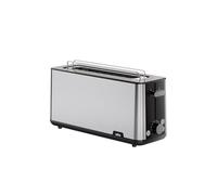Braun PurShine HT 1610 BK Grille-pain, fente pour pain de 25 cm, 8 niveaux de brunissement, fonction réchauffage et décongélation, grille réchauffe-viennoiseries, compartiment ramasse-miettes, 1030 W,