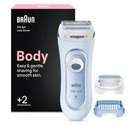 Braun Rasoir Electrique Femme Silk·épil Lady Shaver LS5160, Bleu | Etanche, à Pile, Système de Tondeuse, 2 Accessoires, pour Raser les Jambes, le Maillot ou les Aisselles, Grille Flottante