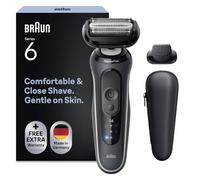 Braun Rasoir Electrique Homme Serie 6 62-G1200SI Gris | Etanche, Batterie Rechargeable, 2 Modes de Rasage, Lames Flexibles, sans Fil, avec Tondeuse de Précision, Emballage en Carton