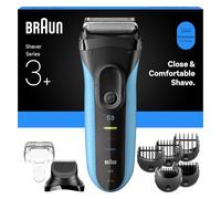 Braun Rasoir Electrique Homme Series 3 3010BT, Bleu, Etanche, Micro-Peigne, Lames Flexibles Pour Bien Raser Le Visage, 5 Sabots, Coffret Rasage Avec Accessoire Tondeuse A Barbe