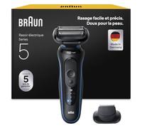 Braun Rasoir électrique homme Series 5 52-B1200SI – Bleu, étanche, 2 modes, tondeuse de précision